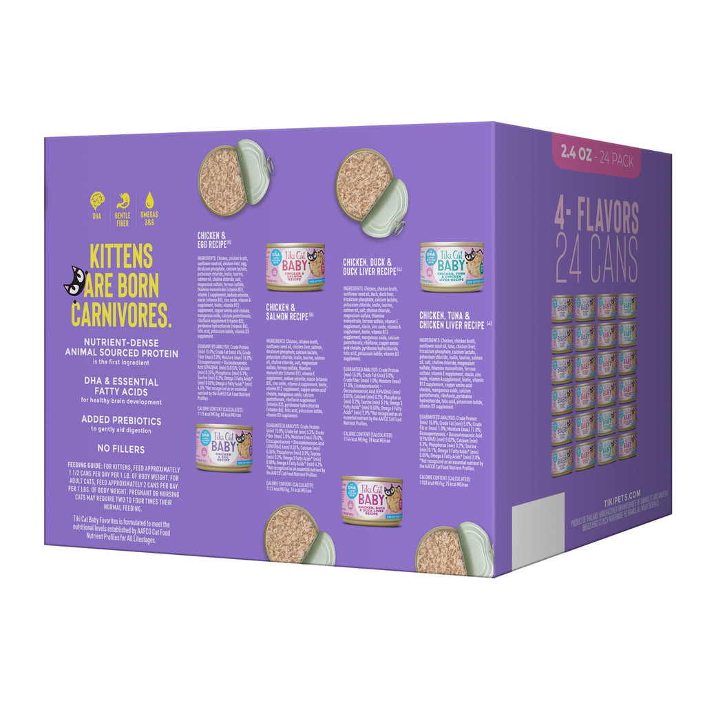 Tiki Cat Baby Whole Foods Wet Cat Food for Kittens Mega Pack