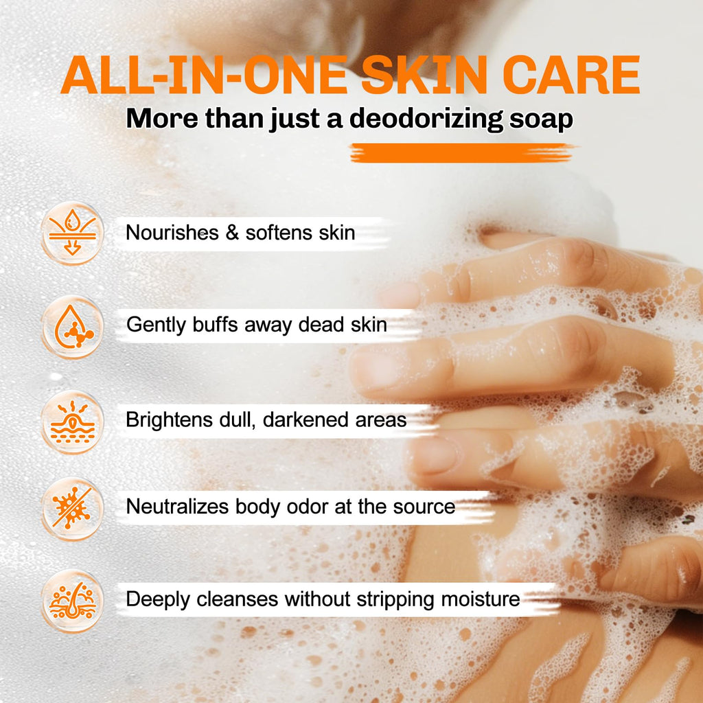 5 Pcs Persimmon Soap for Old People Smell, Persimmon Soap Bar for Body Odor Control, Natural Organic Deodorant Body Wash Soap for Women & Men