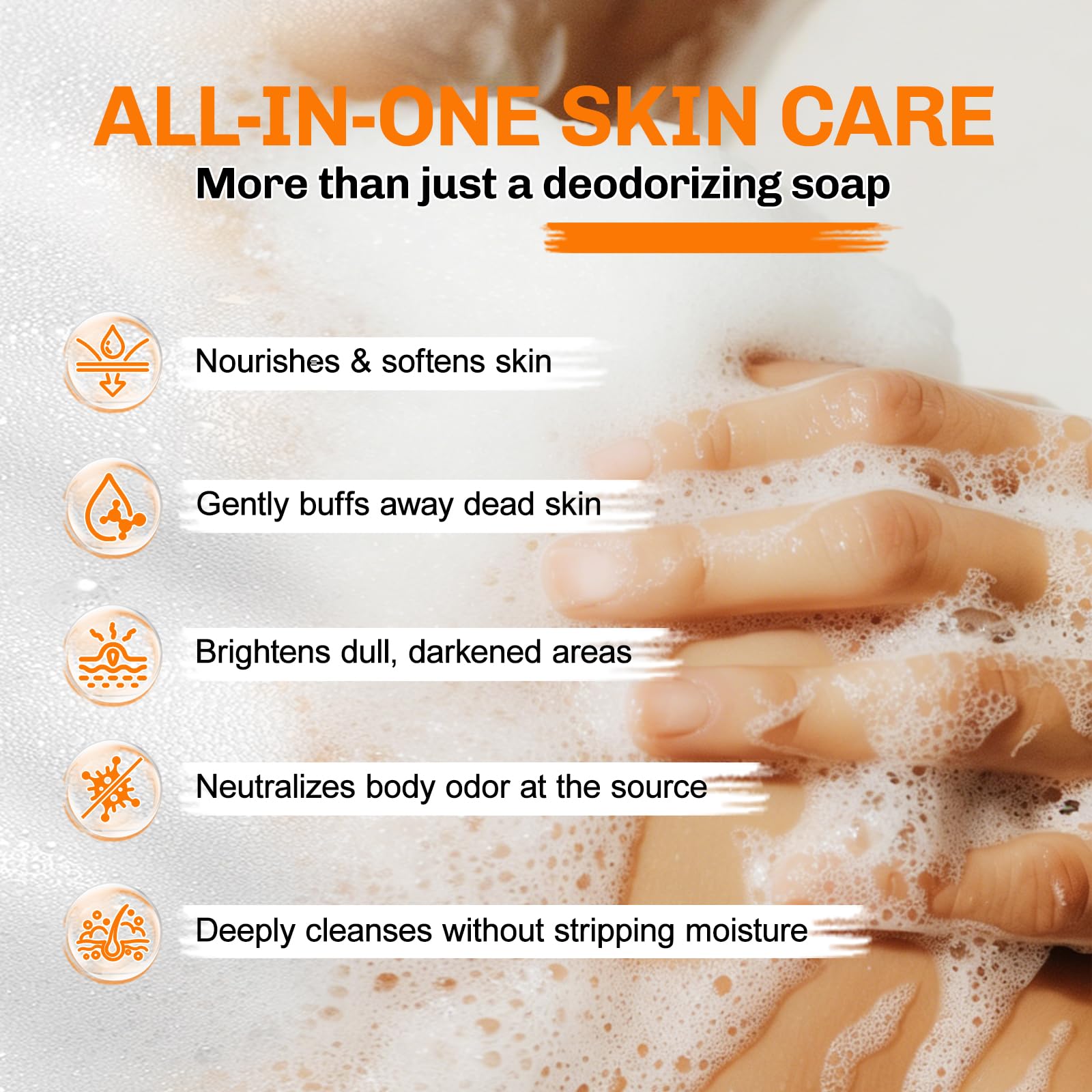 5 Pcs Persimmon Soap for Old People Smell, Persimmon Soap Bar for Body Odor Control, Natural Organic Deodorant Body Wash Soap for Women & Men