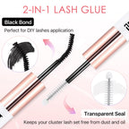 Eyelash Glue, Latex-Free Lash Bond and Seal | Lash Glue for Sensitive Eyes, Strong Hold Eyelash Cluster Adhesive for 48 Hours