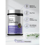 Horbäach Black Elderberry | 180 Capsules | Sambucus Extract Supplement | Non-GMO & Gluten Free