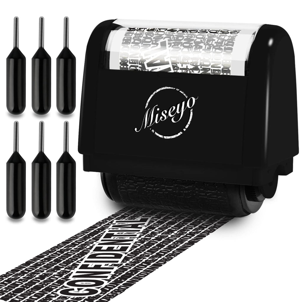 Buy now Miseyo Wide Identity Theft Protection Roller Stamp Set - Yellow (3 Refill Ink Included) at indiglob india