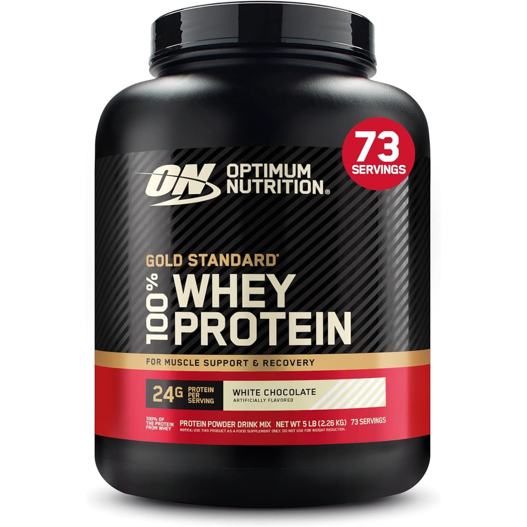 Buy now Optimum Nutrition Gold Standard 100% Whey Protein Powder, Strawberry Banana, 5 Pound (Packaging May Vary) at indiglob india