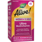 Nature's Way Alive! Women's 50 Plus Ultra Potency Multivitamin, 150 ct | Complete and High Potency Formula with Vitamin D3, C, E, and Methylated B12; Supports Heart, Brain, and Bone Health*.