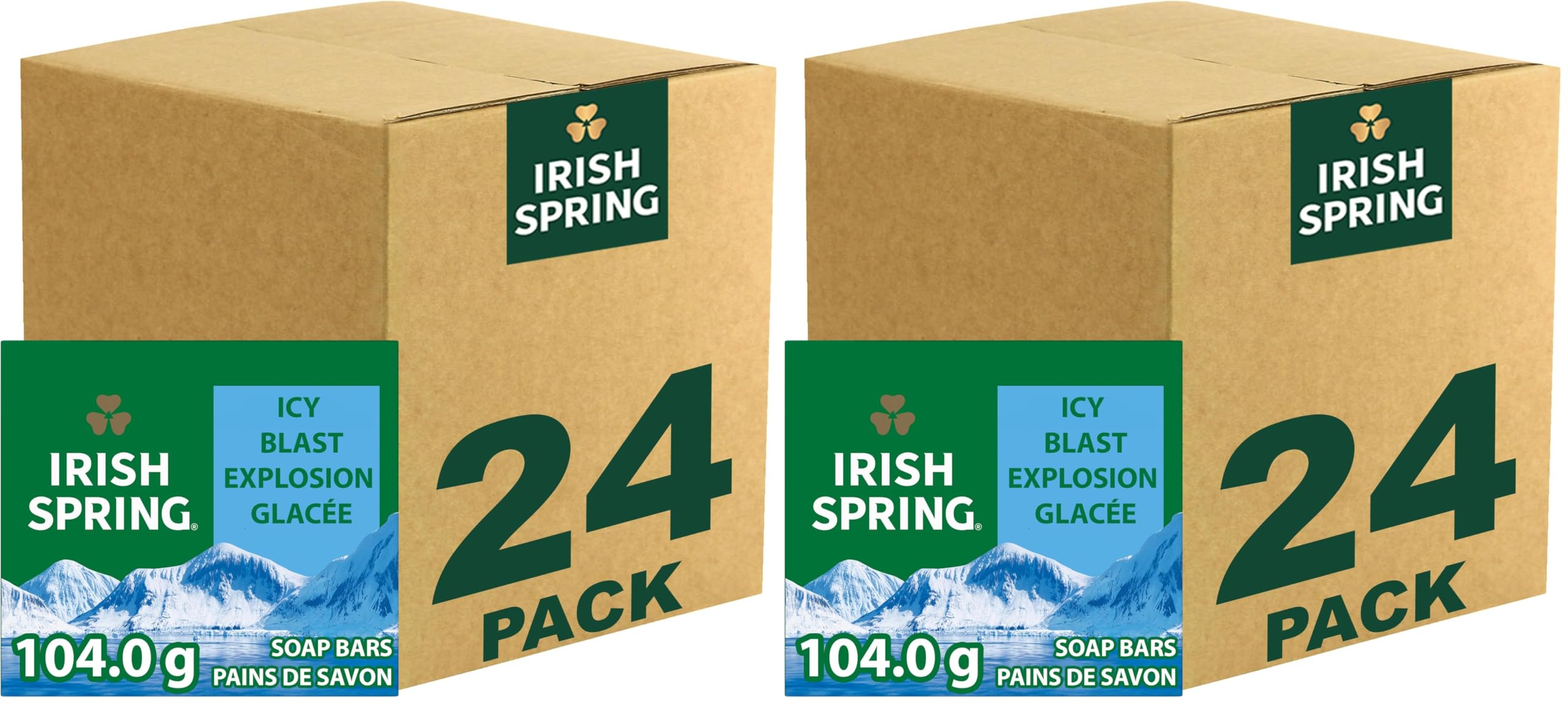 Buy now Irish Spring Icy Blast Bar Soap for Men, Mens Soap, Smell Fresh and Clean 12 Hours, Men Bars Washing Hands Body, Mild Skin, Recyclable Carton, 24 Pack, 3.7 Oz at indiglob india