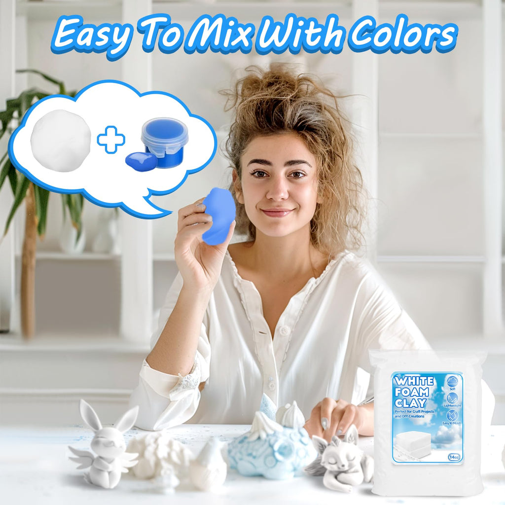 RAINFLOW White Foam Clay - Moldable Cosplay Foam Clay Soft Squishy