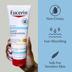 Eucerin Daily Hydration Cream, Broad Spectrum SPF 30, 8 OZ | Body Cream with Glycerin and SPF 30 Sunscreen, 24-Hour Moisture for Normal to Dry Skin, Fragrance Free