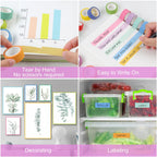 Phinus Washi Tape Set, 16 Pack Decorative Tape, Multicolor, 15mm x 3m, Reusable, Ideal for Gift Wrapping, Journaling, Crafting, Decoration
