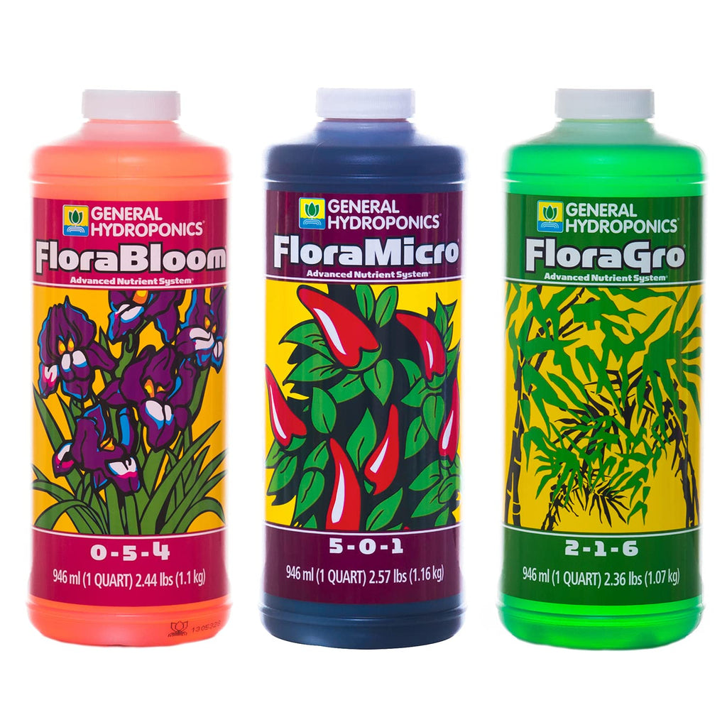 Buy now General Hydroponics FloraSeries Advanced Nutrient Fertilizer System, 3-Part Bundle with FloraMicro, FloraBloom and FloraGro, 16 oz. at indiglob india