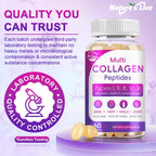 Nature's live Multi Collagen Peptides Softgel - Type I, II, III, V, X | Hydrolyzed Collagen Peptides with Biotin, Hyaluronic Acid, Supports Skin Hair Nail, Grass-Fed, 60 Softgels, 2 Pack