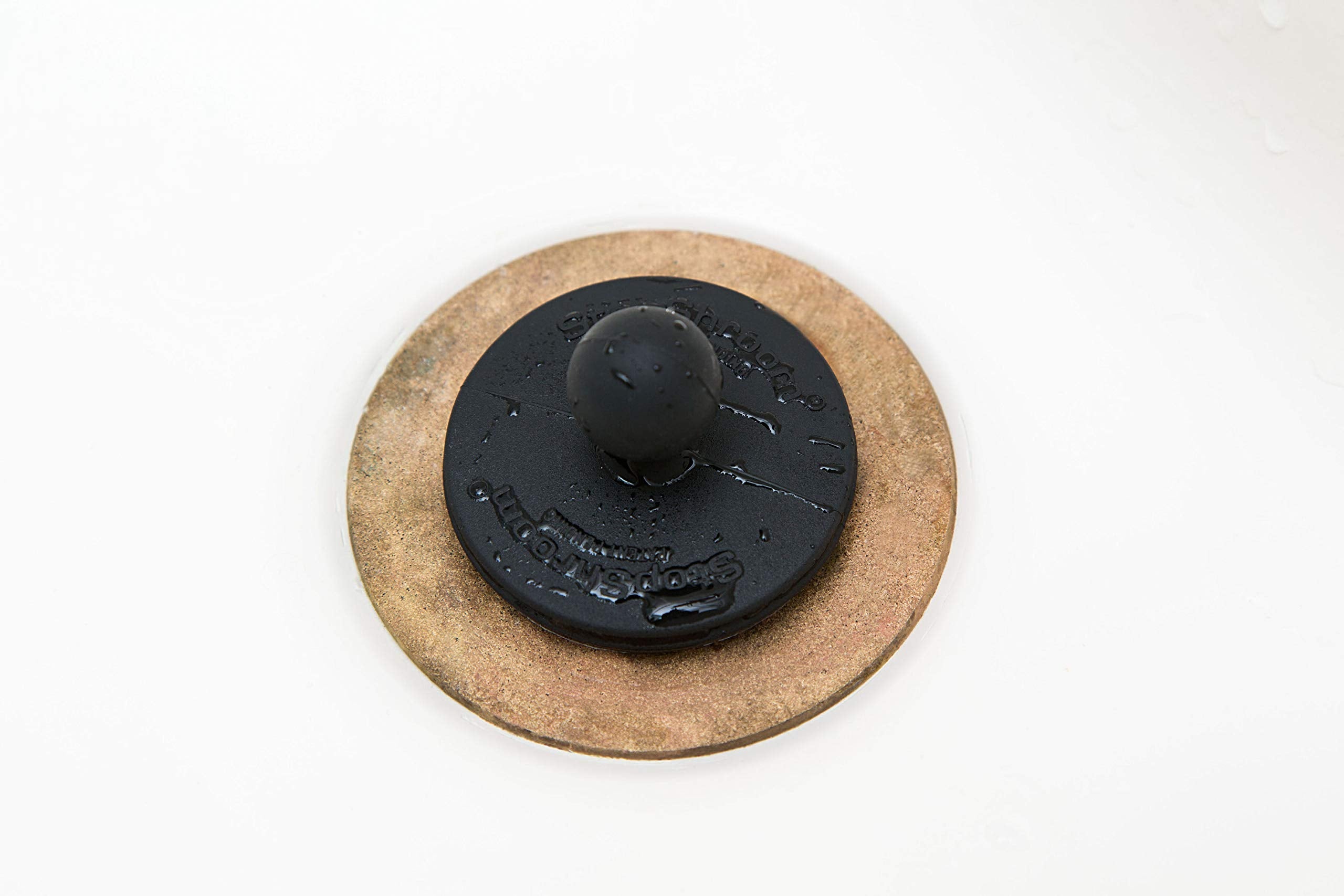 Buy now StopShroom Tub 2 Pack Universal Stopper for Bathtub and Bathroom Sink Drains, Black Plug 2pk, 2 Count at indiglob india