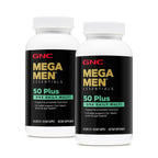Buy now GNC Mega Men 50 Plus One Daily Multivitamin, Twin Pack, 60 Caplets per Bottle, Supports Heart, Brain and Eye Health at indiglob india