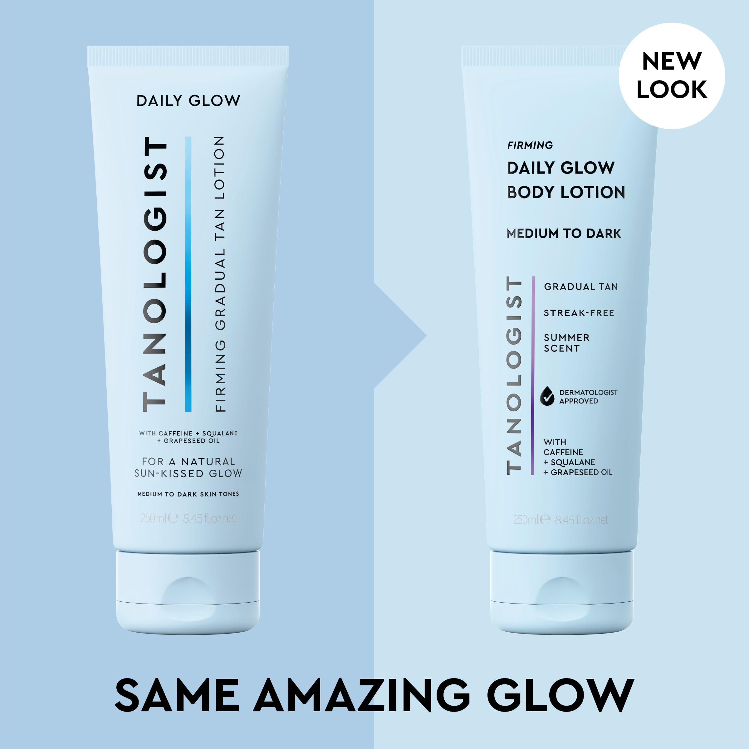 Tanologist Firming Daily Glow Body Lotion, Gradual Self Tanner, 8.45 fl oz | Self-tanning made easy, self tanner lotion for daily use, body glow, transfer-proof, no self-tan odor