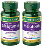 Buy now Natureâ€™s Bounty Melatonin 5mg Dual Spectrum, 100% Drug Free Sleep Supplement, Quick Release and Extended Release, Promotes Relaxation and Sleep Health, 60 Bi-Layer Tablets 60 Count (Pack of 2) at indiglob india