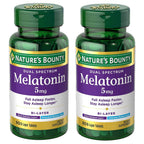 Nature's Bounty Melatonin 5mg Dual Spectrum, 100% Drug Free Sleep Supplement, Quick Release and Extended Release, Promotes Relaxation and Sleep Health, 60 Bi-Layer Tablets (Pack of 2)