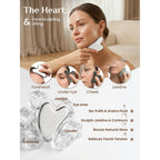 Rena Chris Gua Sha & Muscle Scraper Tool, Stainless Steel Body & Face Gua Sha Set for Deep Tissue Massage & Lymphatic Drainage, Guide & Travel Pouch Included (3-Piece Kit)