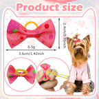 Small Dog Hair Bows with Rubber Bands for Small Medium Dogs