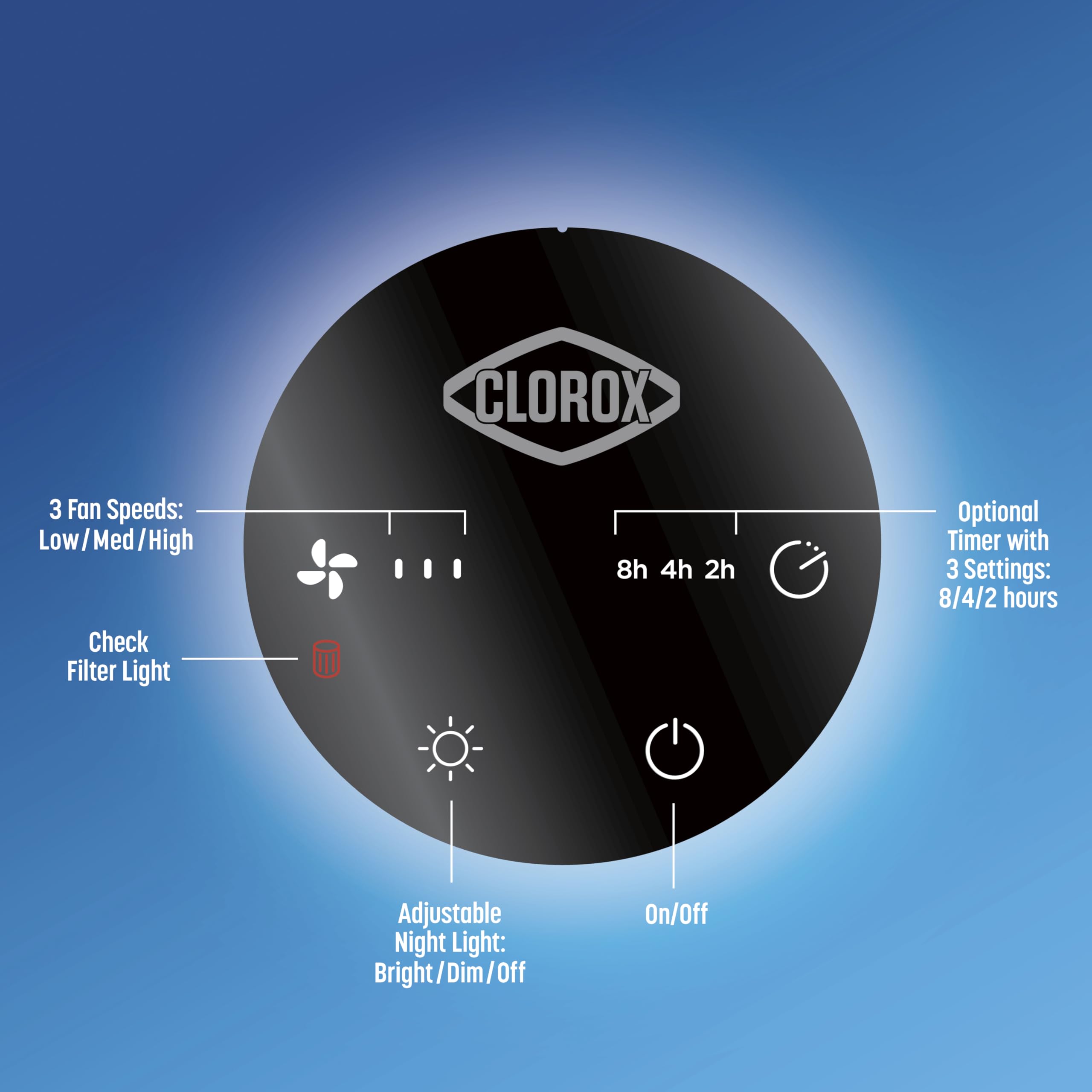 Buy now Clorox Air Purifiers for Bedroom Home, True HEPA Filter, Small Rooms Up to 200 Sq Ft, Removes 99.9% of Mold, Viruses, Wildfire Smoke, Allergens, Pet Allergies, Dust, AUTO Mode, Whisper Quiet at indiglob india