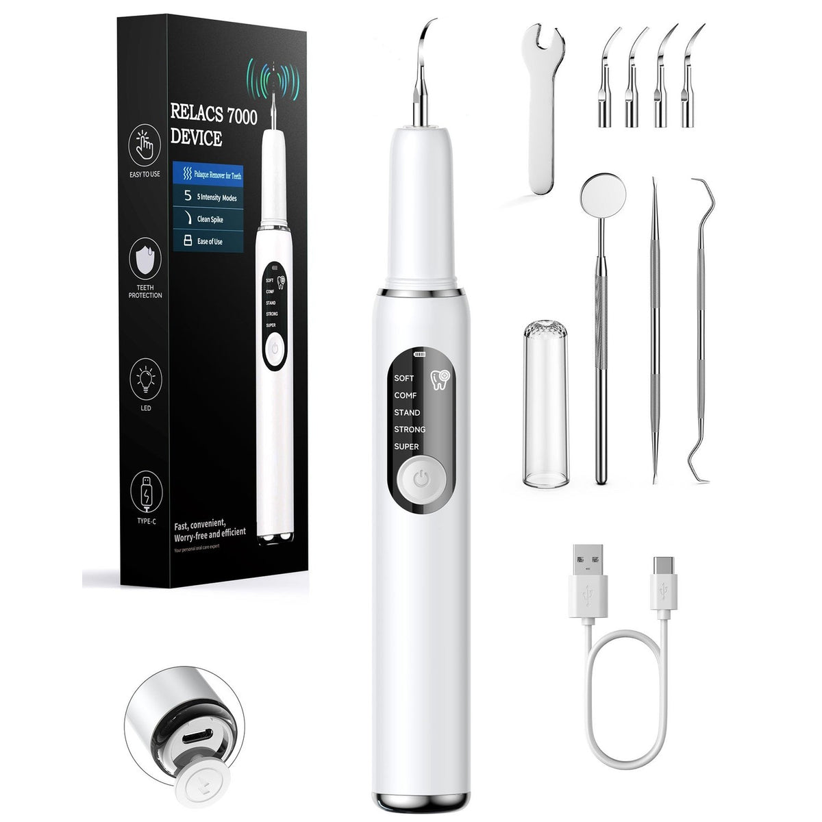 RELACS 7000, Plaque Remover for Teeth, Tartar Remover for Teeth