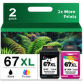 67 67XL Ink Cartridges Black/Color Combo Pack Replacement for HP Ink 67 XL