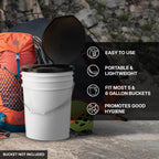 72 HRS Premium Portable Camping Toilet Seat with Lid for 5 Gallon Buckets
