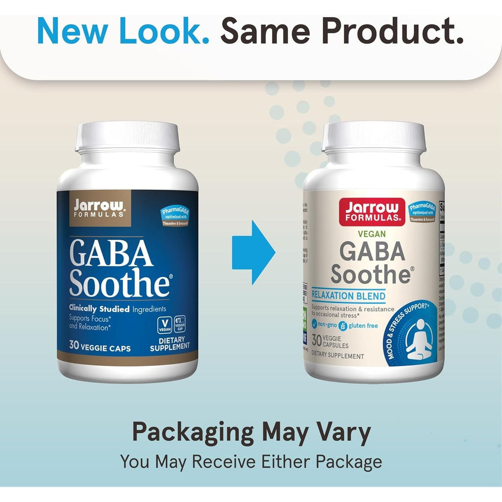 Buy now Jarrow Formulas GABA Soothe - 30 Veggie Caps - Supports Focus, Relaxation & Resistance to Stress - with Theanine & Ashwagandha Extract - 30 Servings at indiglob india