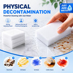 Magic Sponge - Heavy Duty Melamine Cleaning Sponge for Kitchen, Bathroom, Wall, Furniture - Non Scratch Multi Surface Cleaner (Milky White, 10 Pack 3.93“x2.36”x0.37)