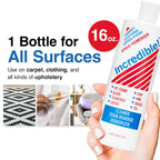 Incredible! Stain Remover - Stain Remover for Clothes, Laundry, Carpets, Mattress & Upholstery, Removes Most Household Stains - Pet Stains, Urine, Odors, Red Wine, Cosmetics & Coffee! 16.oz