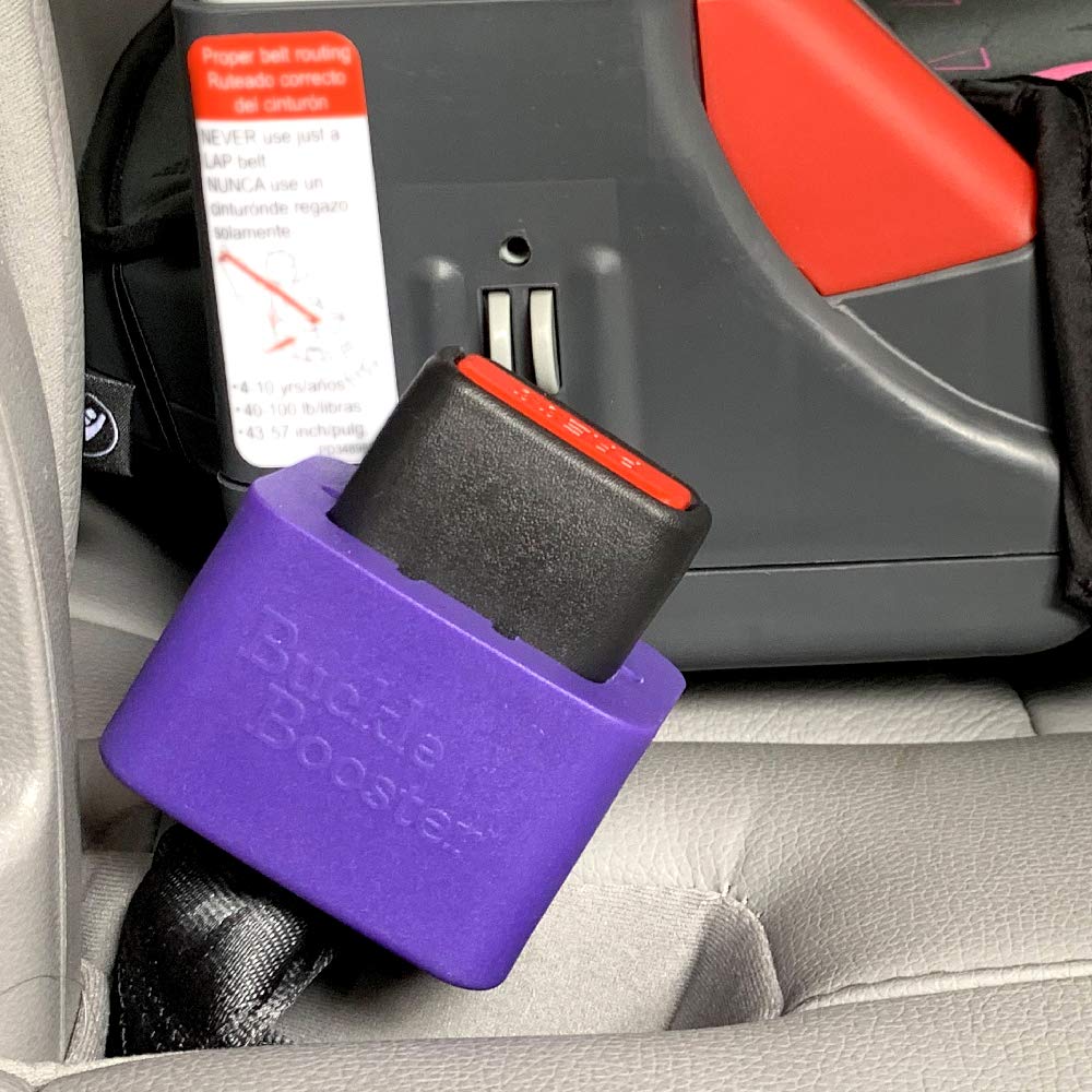 2-PACK NEW Silicone Seat Belt Buckle Booster (BPA Free) - Raises Rear Seat Belts For Easy Access - Stop Fishing for Buried Back Seat Belts - Makes Back Row Receptacle Stand Upright for Easier Buckling