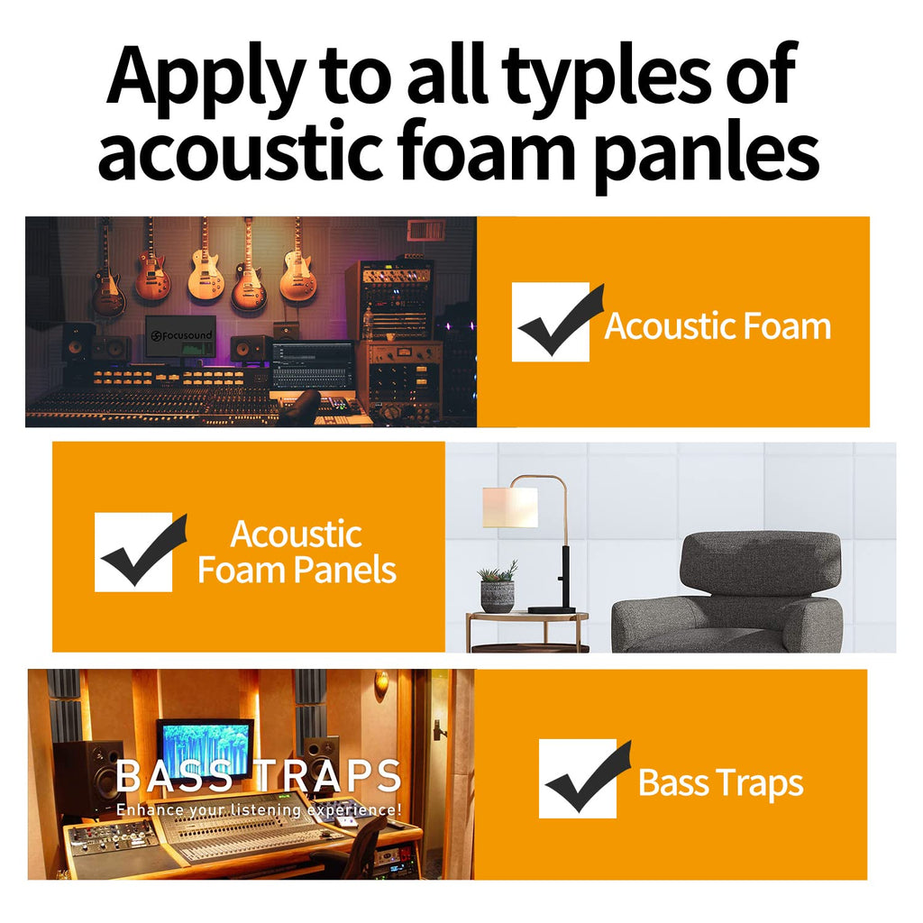Focusound 300 Pack Yellow Point Double-Sided Adhesive Dots for Acoustic Soundproofing Foam Panels