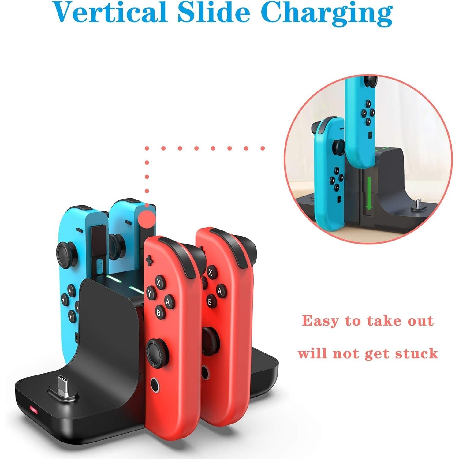 Buy now Upgraded Controller Charger Dock Station for Nintendo Switch Pro Controller and Joy con, FANPL 6-in-1 Charging Stand for Switch & OLED Model & Lite with Charging Indicator and Type C Charging Cable at indiglob india