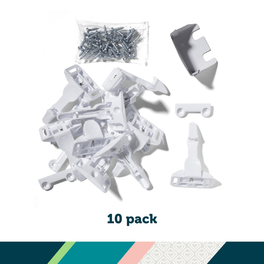 Safety 1st Spring-Loaded Cabinet & Drawer Latch, 10 Pack, White