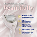 Dr. Scholl's Pedi Perfect Electric Foot Callus Remover, Waterproof, Rechargeable with x2 Roller Heads, Removes Hard Skin for Soft Beautiful Feet, 90 Minute Run Time, Dust Catcher, Pedicure Tools