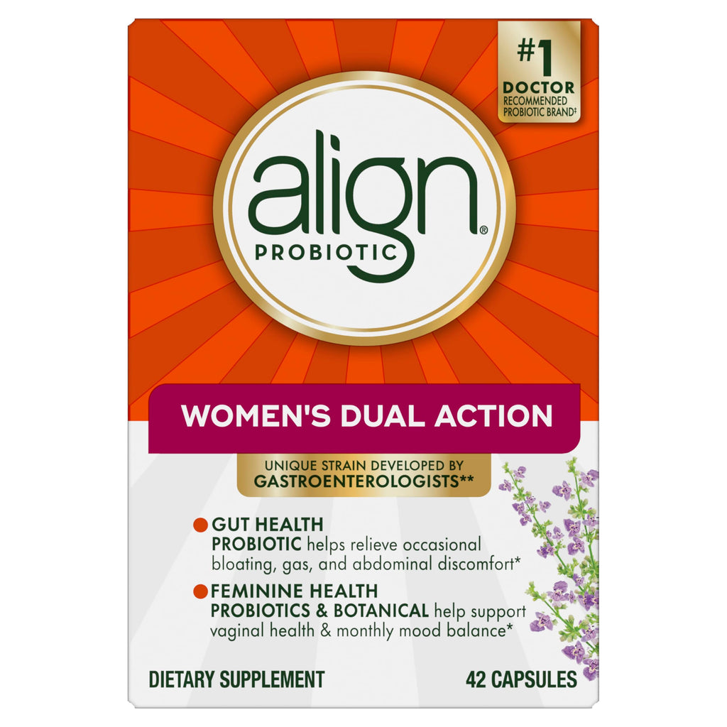 Align Probiotic, Womens Dual Action, Vaginal Probiotics for Women, Womens Probiotic for Vaginal Health Support, with Probiotics for Digestive Health, 42 Probiotic Capsules