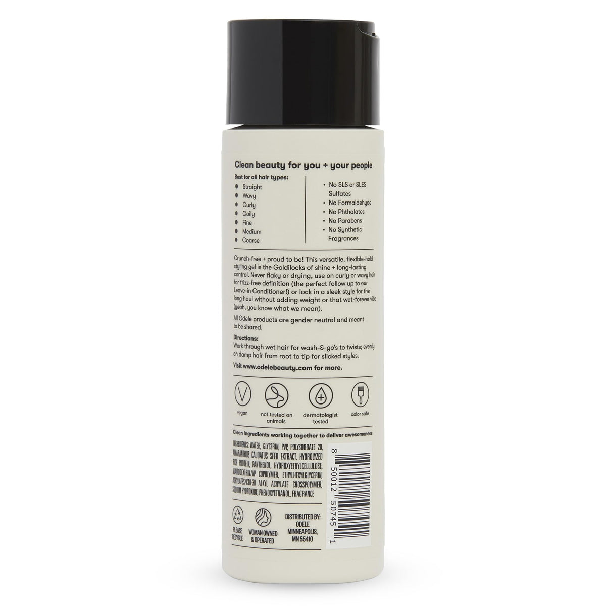 Odele Flex Hair Gel, Flexible Hold Styling Gel for All Hair Types, 8 fl oz