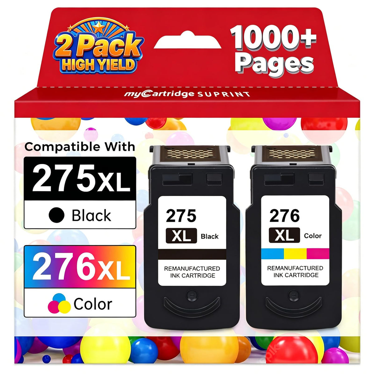 PG-275XL CL-276XL High Yield Replaced for Canon 275 and 276 Ink Cartridges