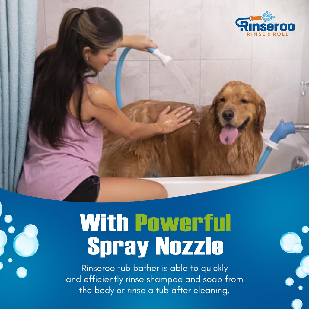 Rinseroo Slip-On Bathtub Faucet Sprayer Attachment, 5 Foot Hose