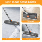 SetSail Floor Scrub Brush with Scraper and Stiff Bristle, Grey&Orange