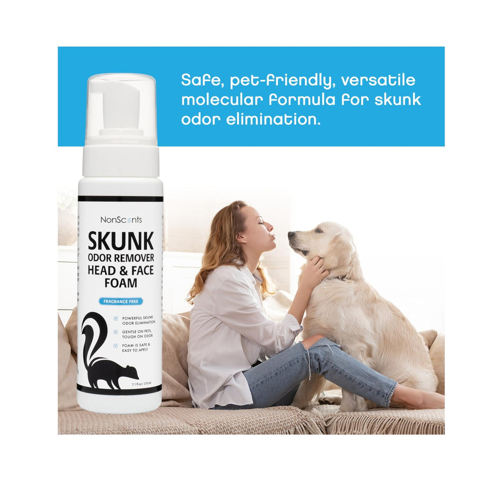 NonScents Skunk Odor Remover Head & Face Foam - Skunk Odor from Pets