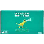 Buy now Exploding Kittens On a Scale of One to T-Rex 2-8 Players - Ages 7+ - 15 Minutes to Play - Charades Style Acting Card Game - Party Game, Family Game Night, Kid and Adult Card Game at indiglob india