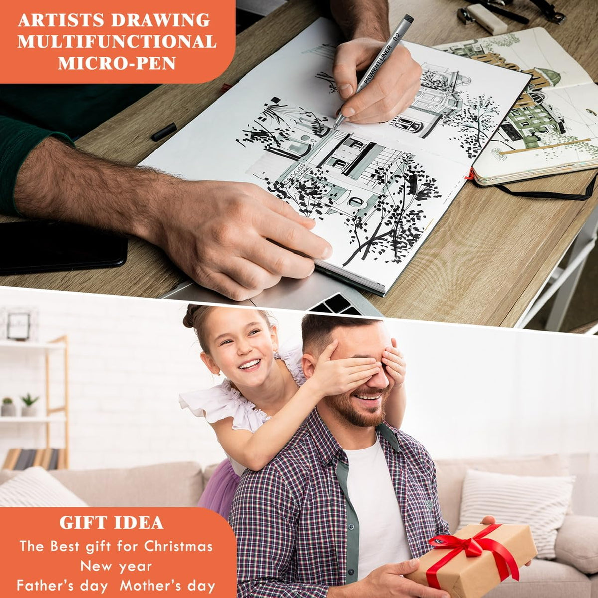 Precision Black Micro-Pen Fineliner Ink Pens,Waterproof Archival Ink
