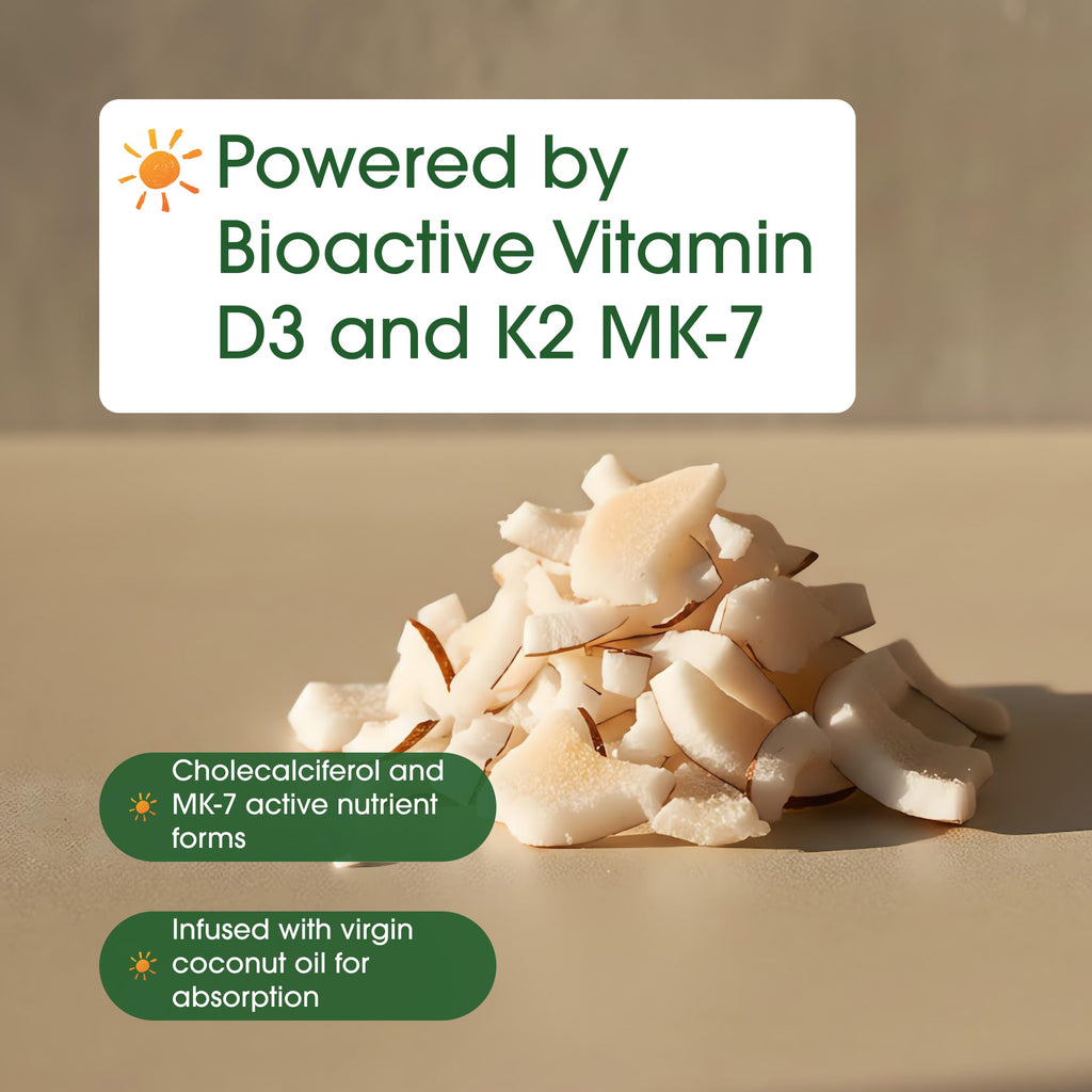 NatureBell Vitamin D3 K2-240 Softgels - 5,000 IU Vitamin D3 & 100mcg Vitamin K2 MK-7 with Coconut Oil - Bone, Heart & Immune Health Support* - 3rd Party Tested - 8-Month Supply