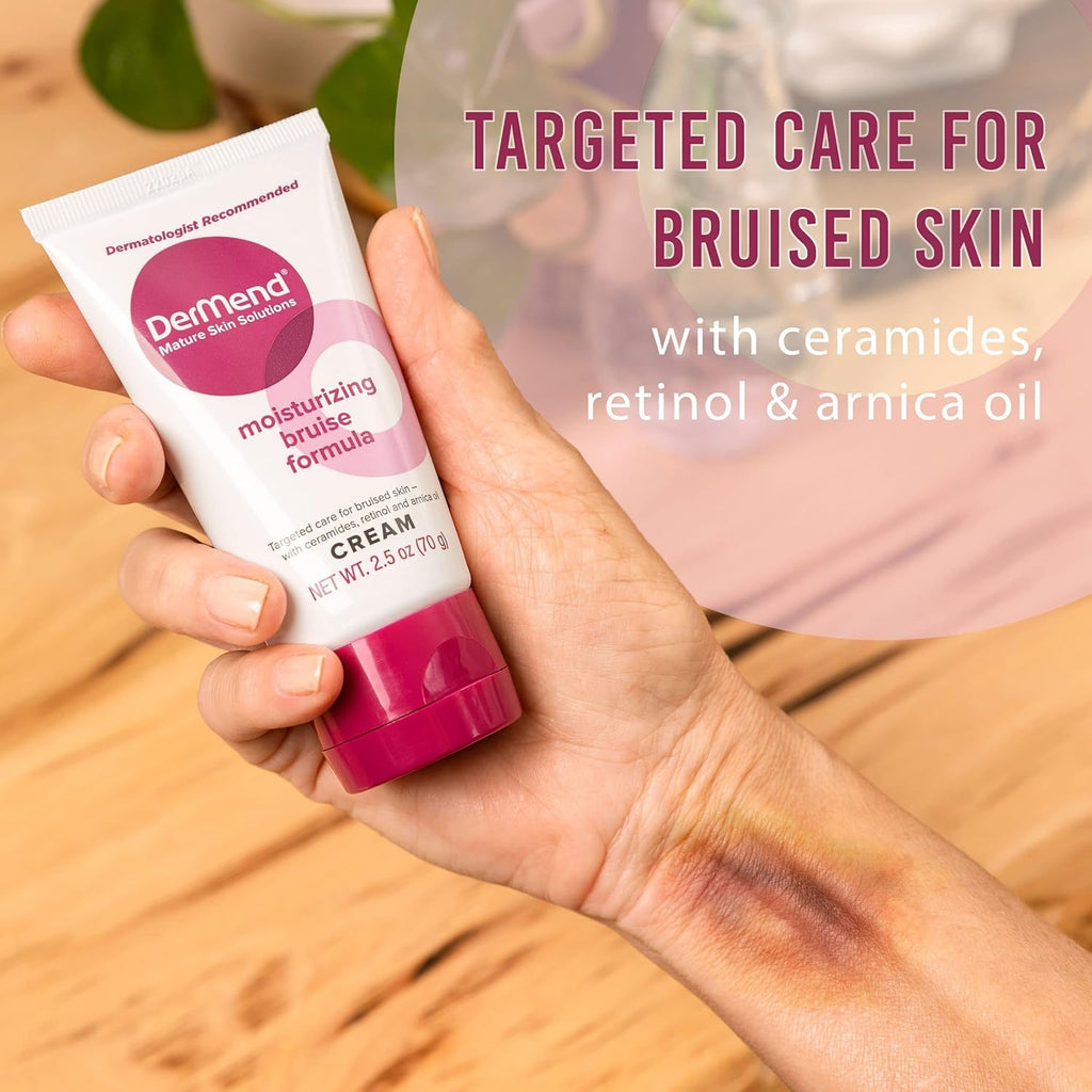 Dermend Arnica Bruise Cream 2.5 oz. - Mature Skin Solution with Vitamin K | Arnica bruise cream with vitamin K, retinol & ceramides improves bruise appearance on thin, mature skin.