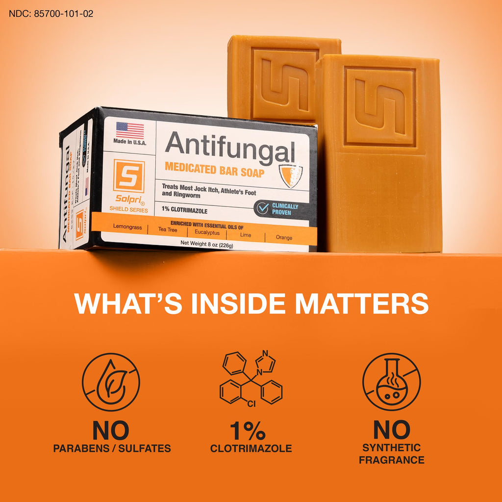 Medicated Antifungal Soap Bar | Jock Itch, Athlete's Foot, Ringworm