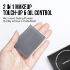 CARSLAN Makeup Blotting Paper with Powder, Keeps Makeup Fresh All Day | Black Magnet Blotting Sheet For Oily & Combination Skin, Compact with Puff & Mirror, 450 Sheets + 8 Refill Adhesive Pads