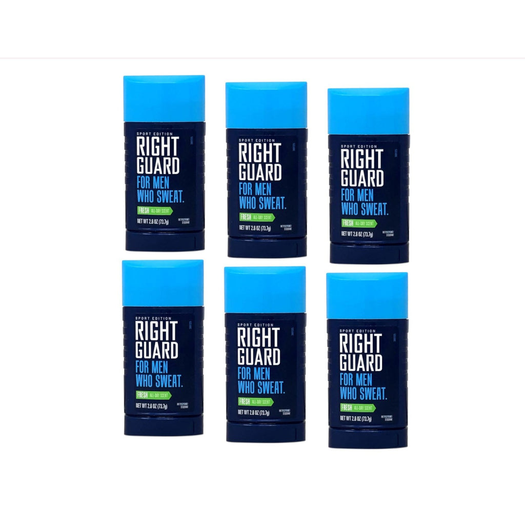 Right Guard Sport Antiperspirant Up To 48HR, Fresh, 2.6 Oz (Pack of 6)