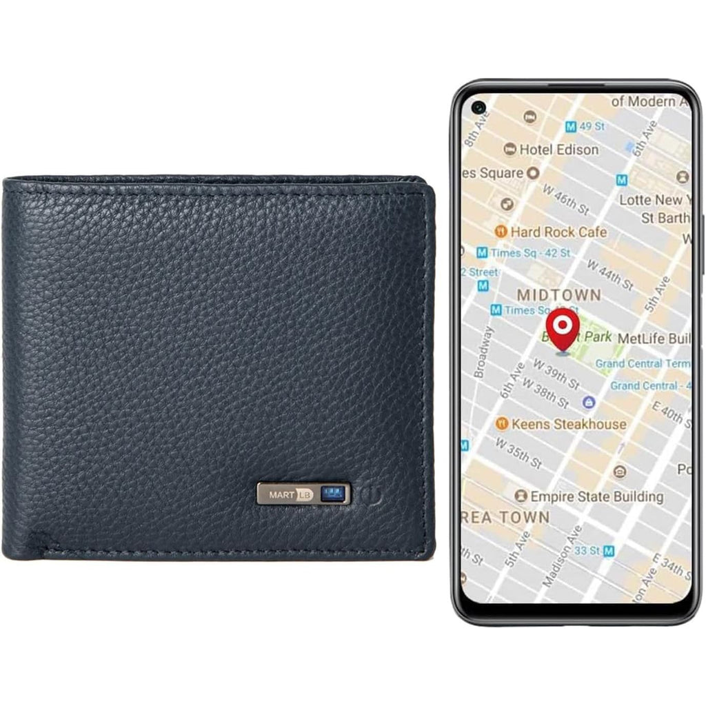 Buy now Anti-Lost Bluetooth Wallet Tracker & Finder GPS Position Locator Mens Slim Minimalist trackable Cool Leather Wallet Credit Card Holder (Coffee) (Coffee, Horizontal) (Black, Horizontal) Horizontal Blue at indiglob india