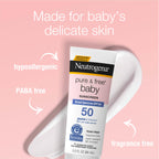 Buy now Neutrogena Pure & Free Baby Mineral Sunscreen Lotion with Broad Spectrum SPF 50 & Zinc Oxide, Water-Resistant, Hypoallergenic & Tear-Free Baby Sunscreen, 3 fl. oz, 3 pk at indiglob india