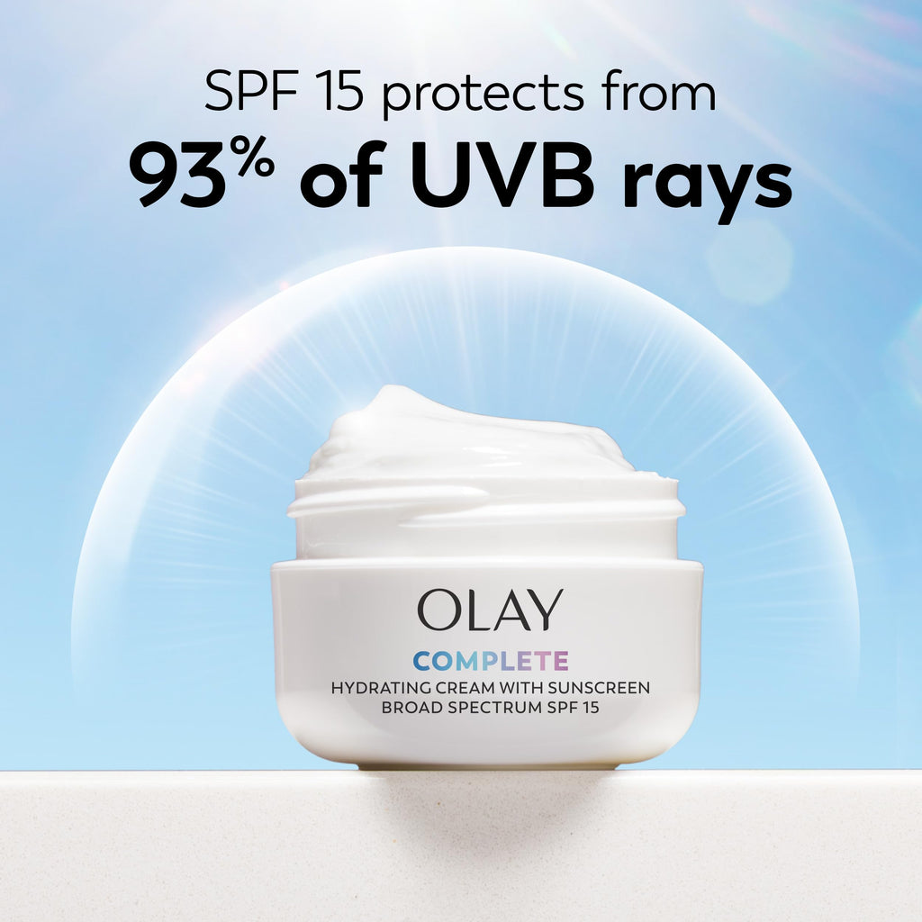 Buy now Olay Face Moisturizer Complete All Day UV Moisture Cream with Sunscreen SPF 15, Normal Skin, 2 Fl Oz (Pack of 3) at indiglob india