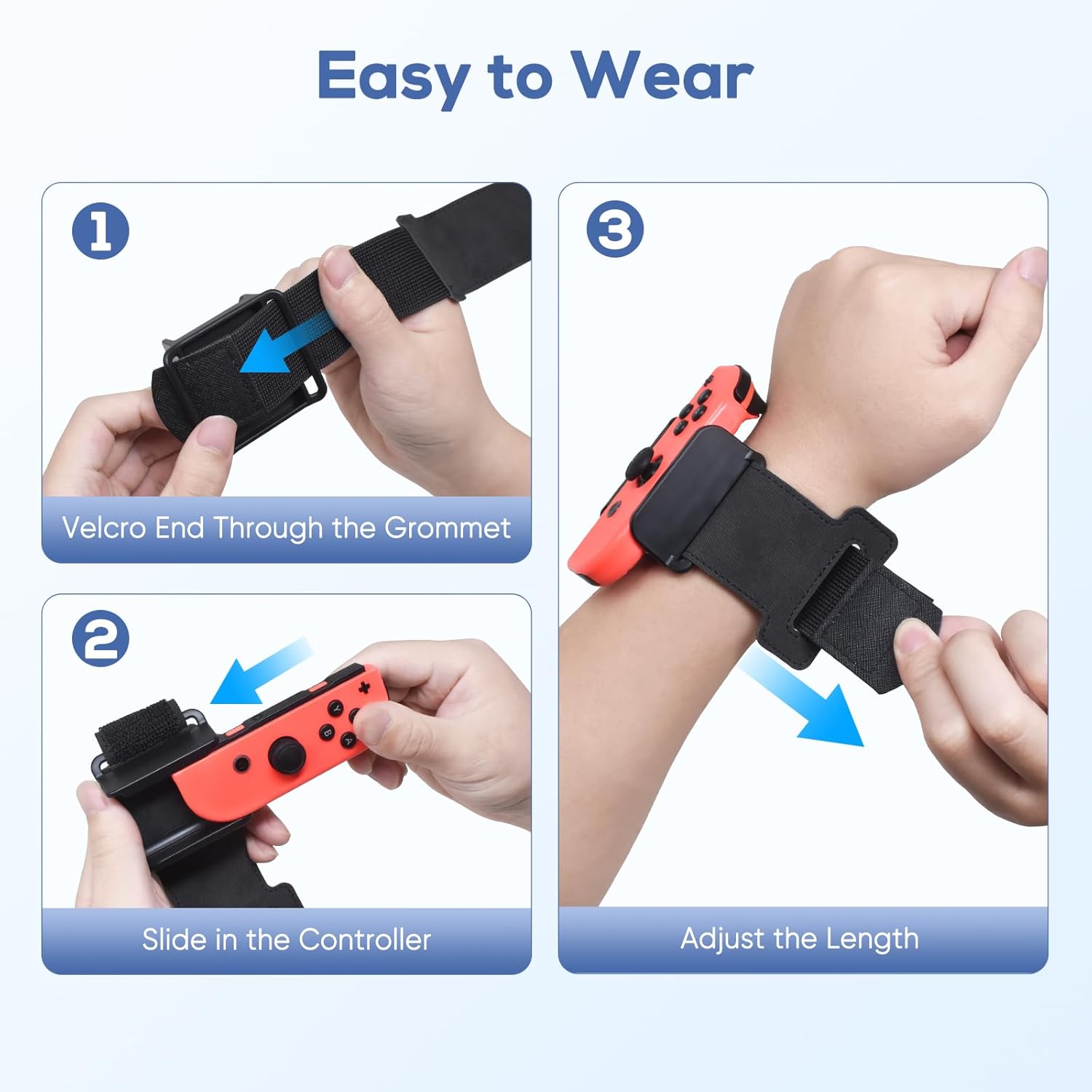 Buy now YUANHOT Wrist Bands for Nintendo Switch Just Dance 2025 2024 2023 & Zumba Burn It Up, Adjustable Elastic Straps for Switch & Switch OLED Joy Con Controller, 2 Pack Wristbands for Kid and Adult - Black at indiglob india
